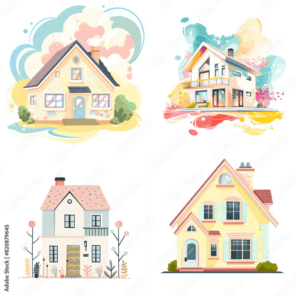 illustration of houses in the city illustration of houses in the city