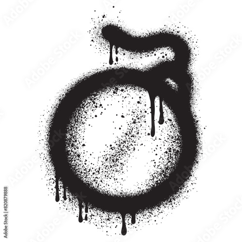 Spray Painted Graffiti bomb icon Sprayed isolated with a white background.