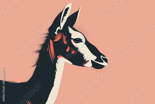 Okapi icon  featuring a sleek and stylish Okapi profile against a pale coral background. This design offers a modern and sophisticated touch  suitable for contemporary branding