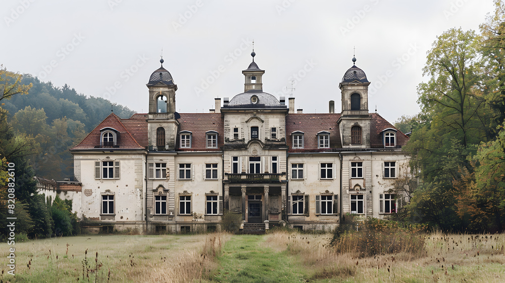 Schloss wackerbarth, radebeul, germany isolated on white background, vintage, png

