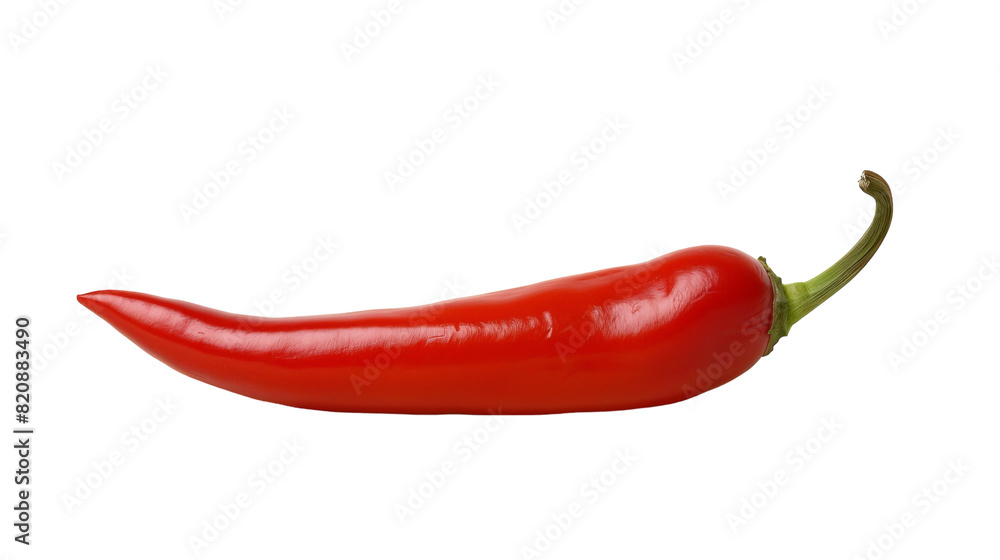 Bold Red Pepper Standing Out on Clean White Canvas Bold Red Pepper Standing Out on Clean White Canvas