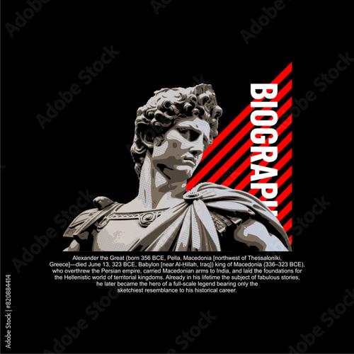 biography statue alexander vintage premium