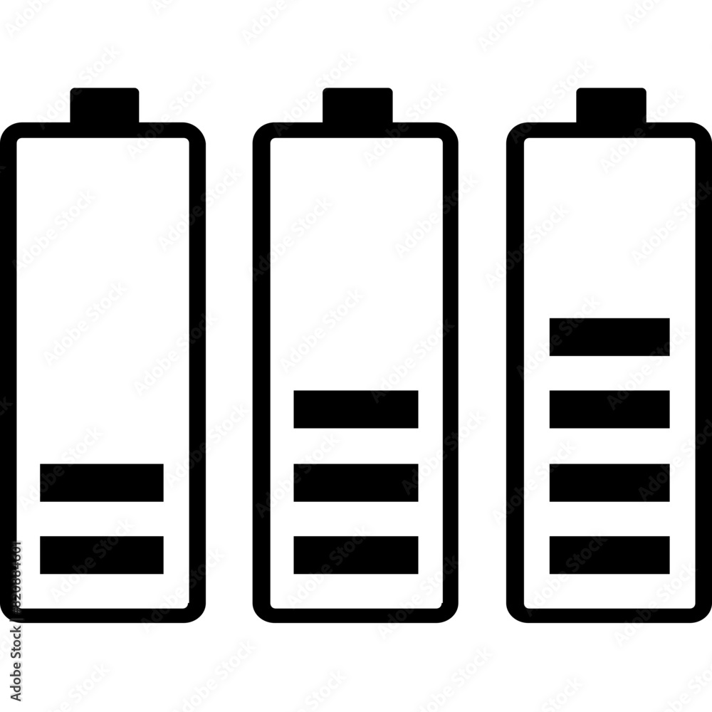 Batteries Levels Icon Glyph Icon Batteries Levels Icon Glyph Icon