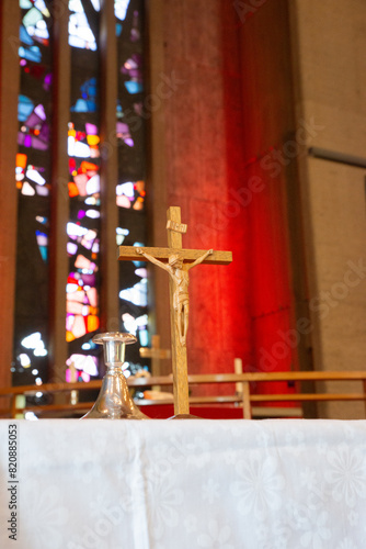 cross in the church at the alter