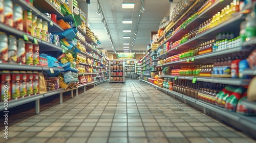 Abstract supermarket and commodity product on shelf © itchaznong