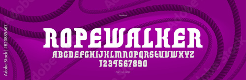 Elegant luxury font with experimental letter shapes, exclusive beauty vector typeface for logos and emblems, retro strong typography for headlines and slogans.