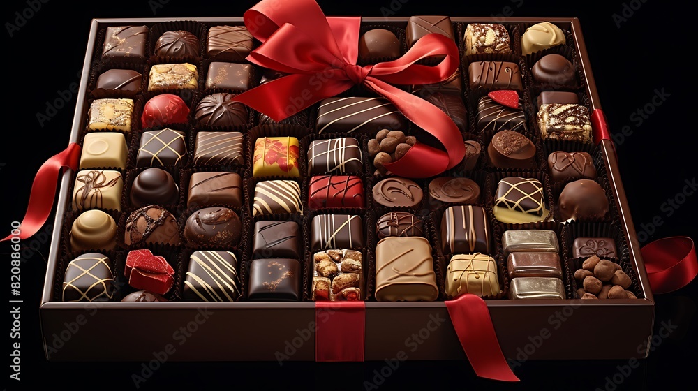 Decadent Delights: Portrayal Showcasing a Chocolate Box Decadent Delights: Portrayal Showcasing a Chocolate Box