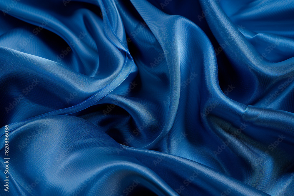 Obraz premium Blue abstract background Shiny Natural Dark Blue Silk 