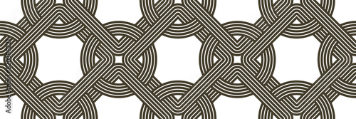 Lattice geometric seamless pattern vector design, trendy retro style minimal grid tiling, monochrome net linear art.