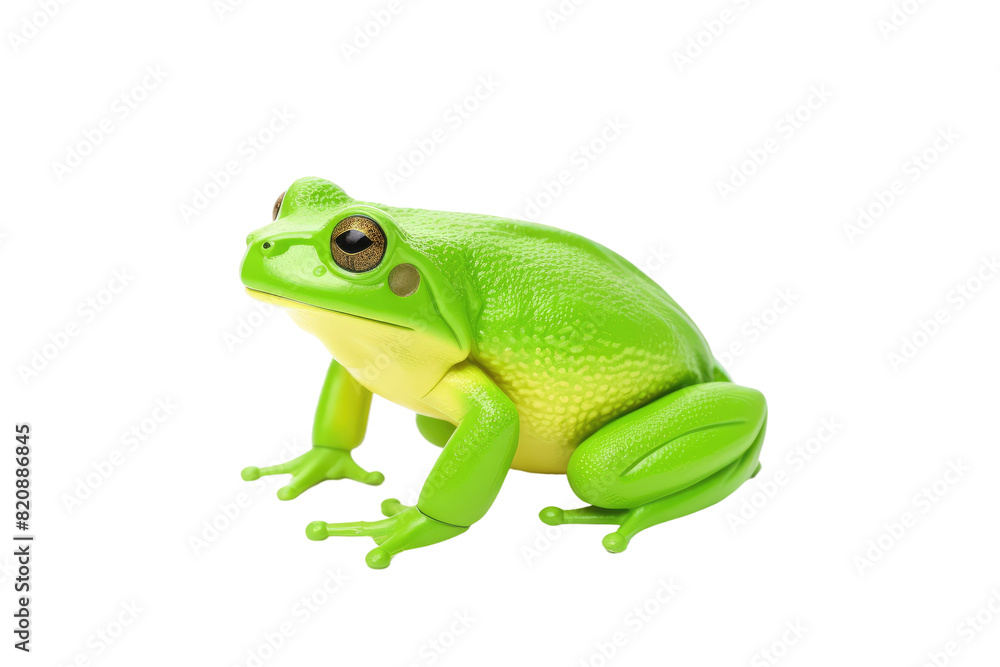 Enchanted Emerald Frog on a Blank Canvas on Transparent PNG Background... Enchanted Emerald Frog on a Blank Canvas on Transparent PNG Background...