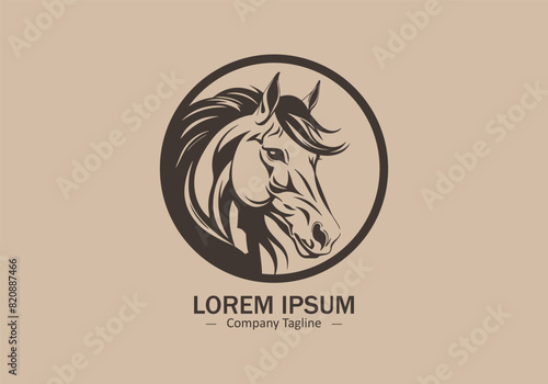 Horse mare head logo icon vector silhouette