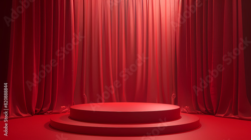 3D rendering red podium