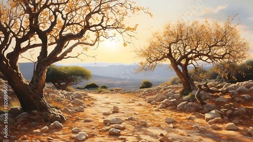 Desert Gems  Portrayal of a Dry Fruit Tree