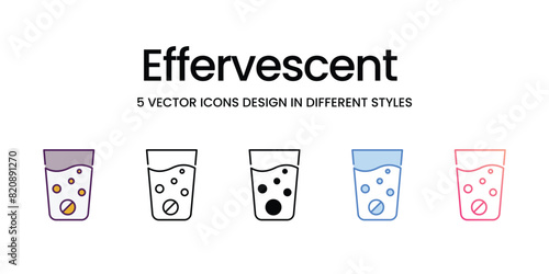 Effervescent  Icons different style vector stock illustration