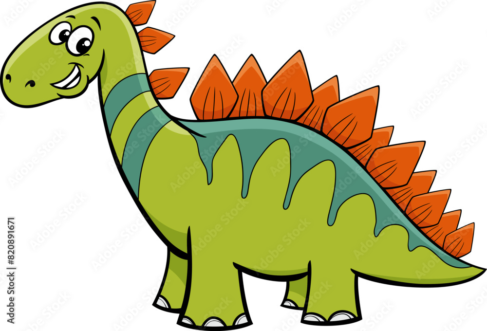 Fototapeta premium cartoon Stegosaurus dinosaur prehistoric character
