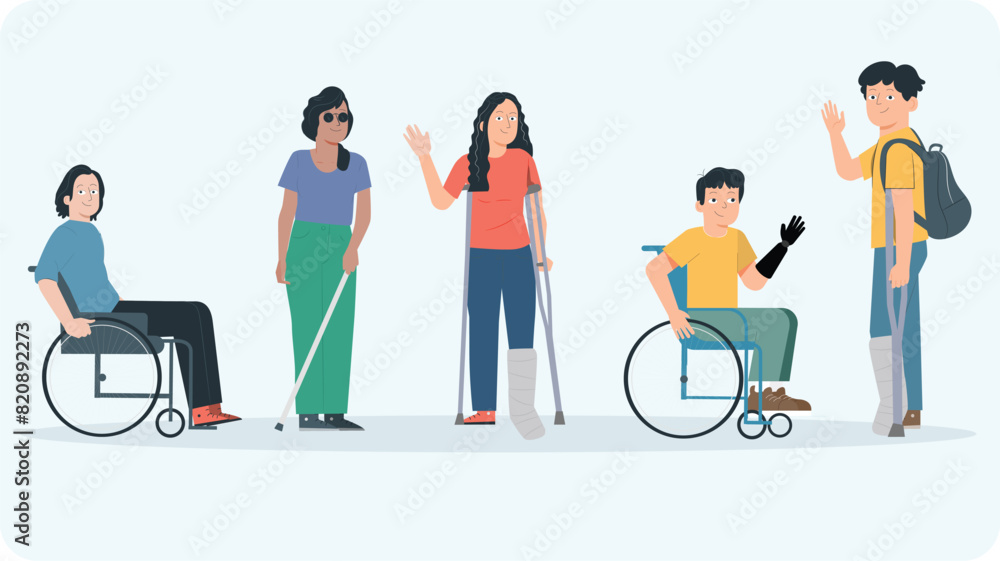 group of disabled people and disability vector group of disabled people and disability vector