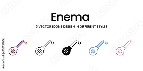 Enema  Icons different style vector stock illustration