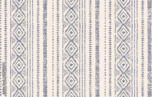 Ethnic ikat seamless pattern in tribal. Geometric ethnic ornament print. Ikat pattern style.