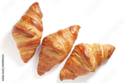 Three fresh croissants