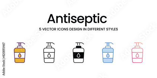 Antiseptic  Icons different style vector stock illustration
