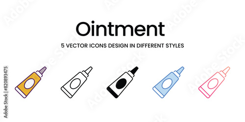 Ointment  Icons different style vector stock illustration
