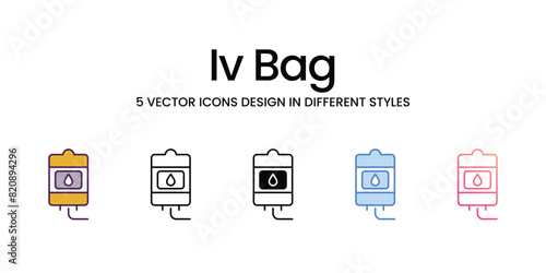 Iv Bag Icons different style vector stock illustration