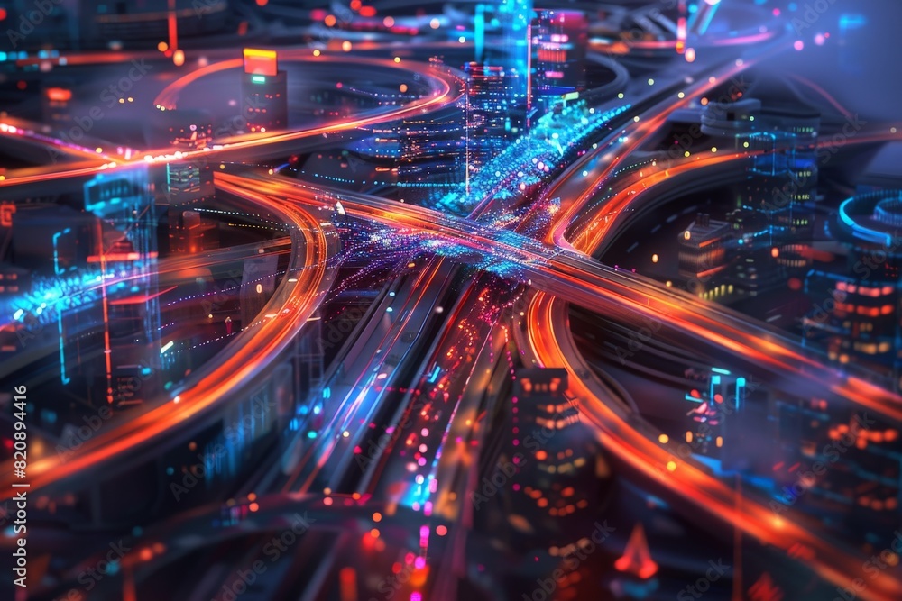 Fototapeta premium Sci-Fi Tron style Machine Texture Backdrop Background Wallpaper. Beautiful simple AI generated image in 4K, unique.