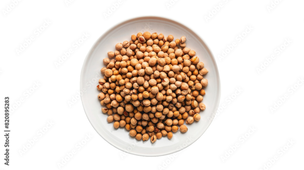 Delicate Dance: A White Plate Overflowing With Nutritious Chickpeas Delicate Dance: A White Plate Overflowing With Nutritious Chickpeas