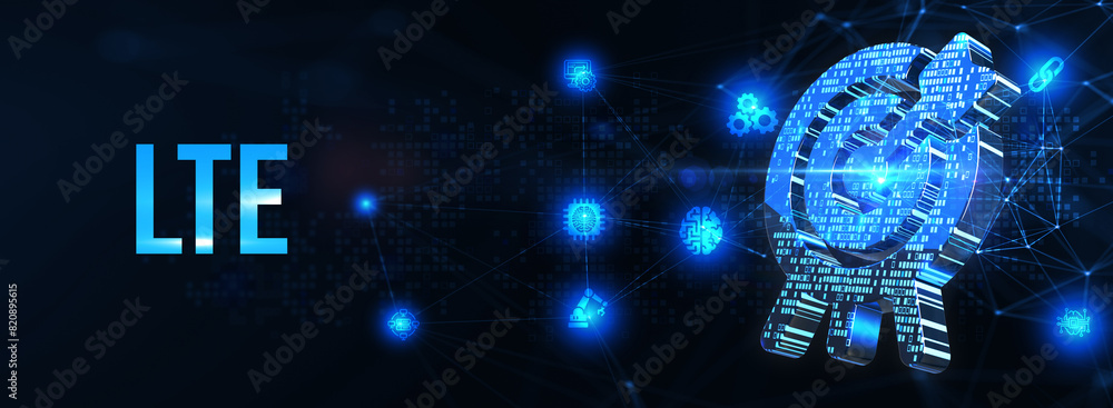 Obraz premium Business, Technology, Internet and network concept. LTE abbreviation, modern technology concept. 3d illustration