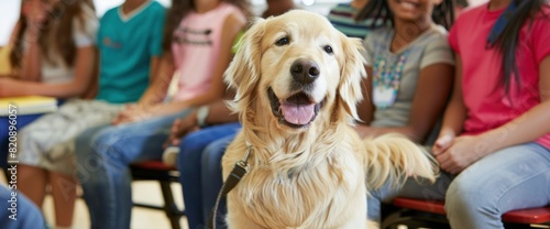 Amidst The Hallowed Halls Of Learning, A Dog Stands As A Loyal Companion To Students And Educators Alike