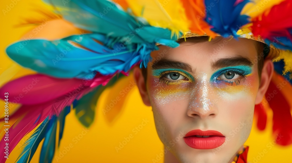 Fototapeta premium gay with bright makeup