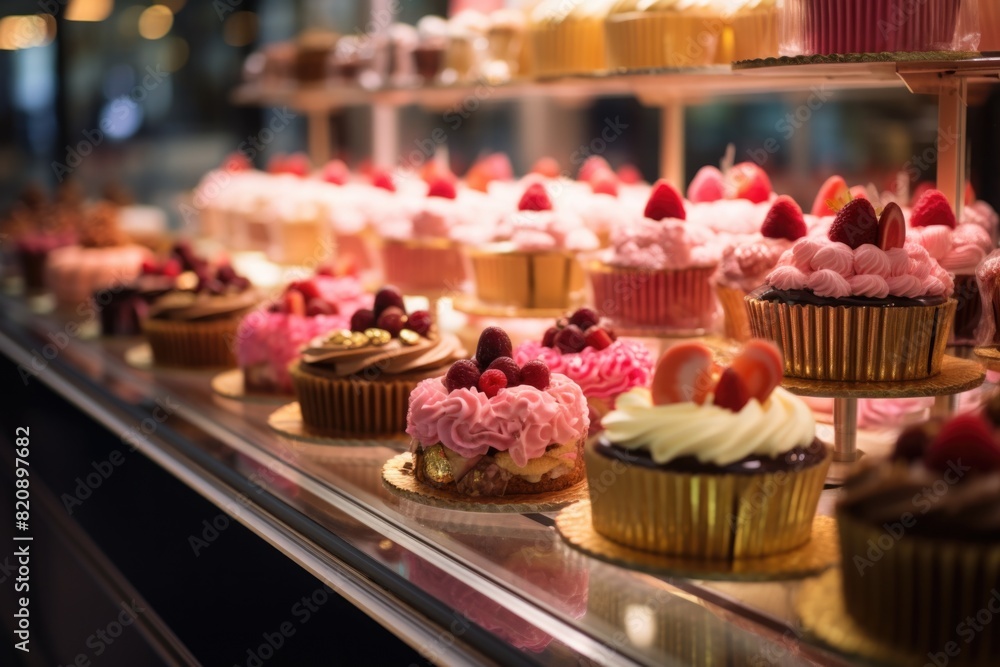 a lot of sweet cakes in a bakery a lot of sweet cakes in a bakery