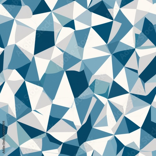Geometric Abstract Pattern with Blue and White Tones