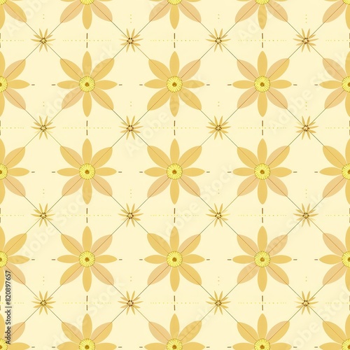 Wallpaper Mural Seamless Floral Pattern with Yellow Flowers Torontodigital.ca
