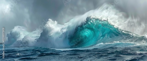 An Oncoming Wave Crashes Dramatically, Showcasing The Power And Beauty Of The Ocean