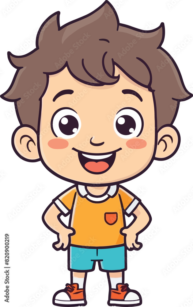 Cute smiling happy face child hand-drawn mascot cartoon character sticker icon concept isolated Cute smiling happy face child hand-drawn mascot cartoon character sticker icon concept isolated