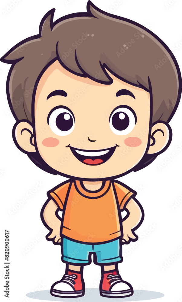 Cute smiling happy face child hand-drawn mascot cartoon character sticker icon concept isolated Cute smiling happy face child hand-drawn mascot cartoon character sticker icon concept isolated
