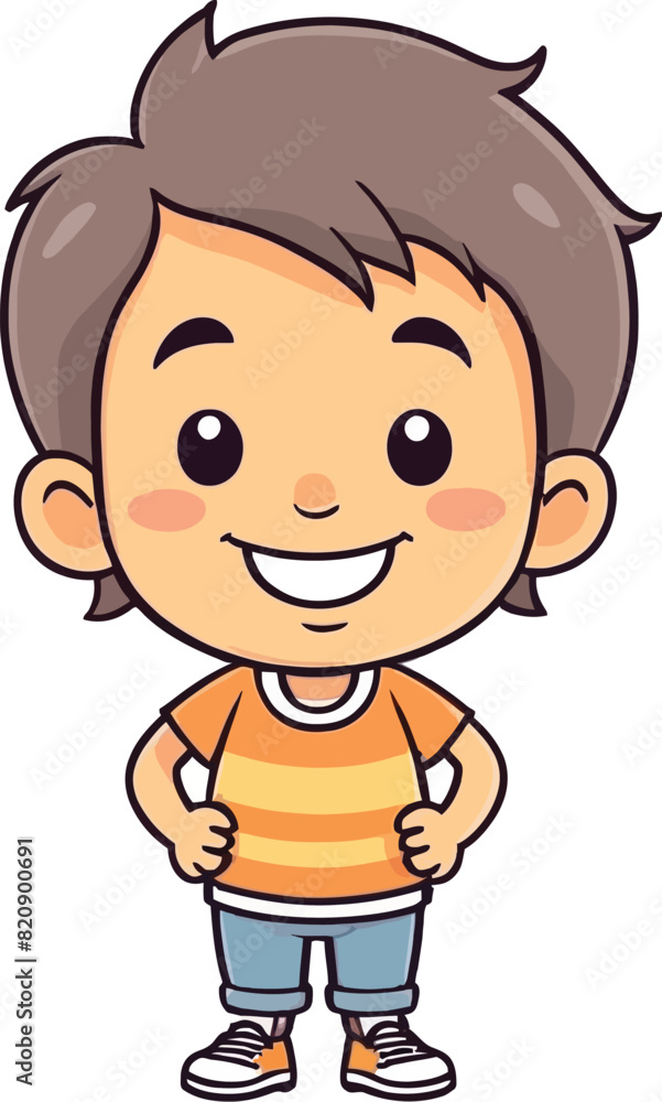 Cute smiling happy face child hand-drawn mascot cartoon character sticker icon concept isolated Cute smiling happy face child hand-drawn mascot cartoon character sticker icon concept isolated