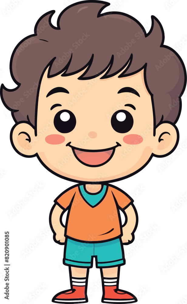 Cute smiling happy face child hand-drawn mascot cartoon character sticker icon concept isolated Cute smiling happy face child hand-drawn mascot cartoon character sticker icon concept isolated