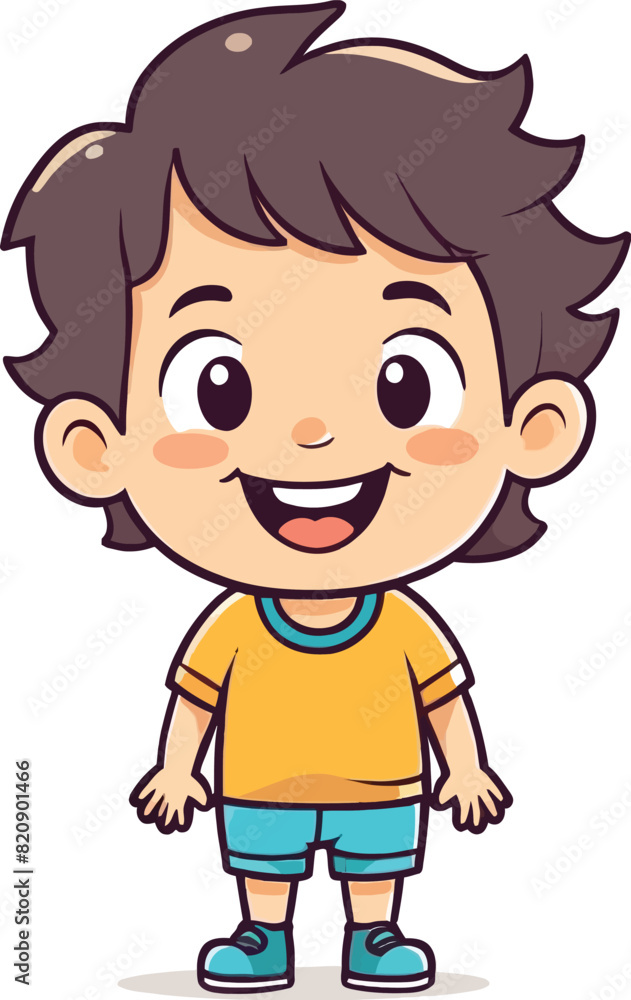 Cute smiling happy face child hand-drawn mascot cartoon character sticker icon concept isolated Cute smiling happy face child hand-drawn mascot cartoon character sticker icon concept isolated