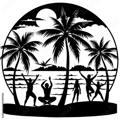silhouette of person on the beach yoga