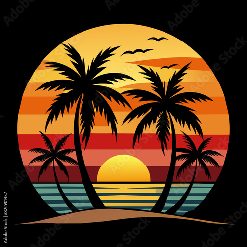 sunset on the beach