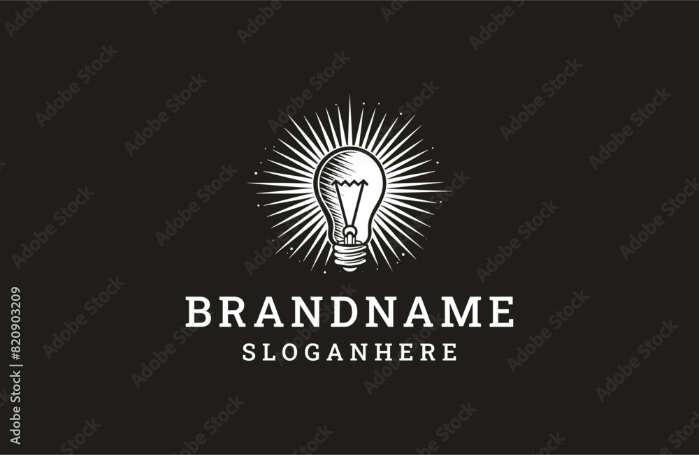 Fototapeta premium Lamp logo icon design template vector illustration