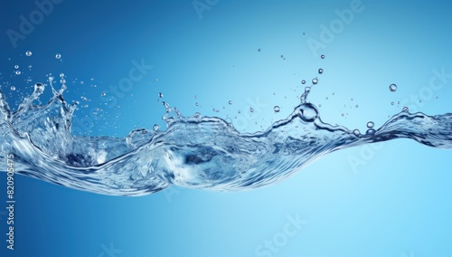 water splash is dropping onto a blue background 