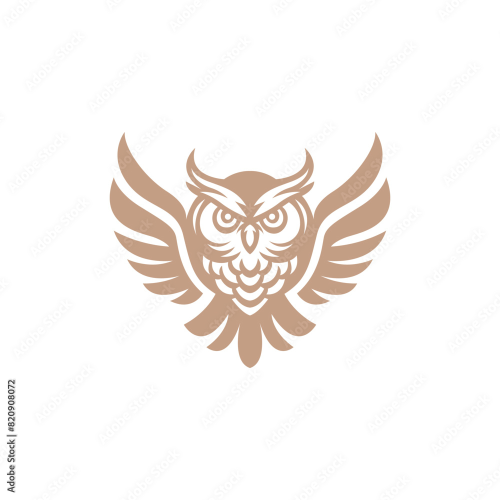 Obraz premium Luxury Flying Owl Animal Nocturnal Logo Vector Illustration