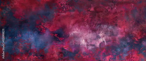 Indigo mist forming enchanting patterns against a canvas painted in shades of rustic red.