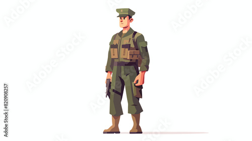 Military man of USA armed force wearing full dress