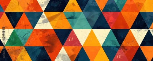 Wallpaper Mural A colorful abstract painting with a blue and yellow triangle. The painting is full of different colors and shapes, creating a vibrant and dynamic scene. The overall mood of the painting is energetic Torontodigital.ca