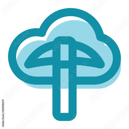 cloud mining icon for illustration