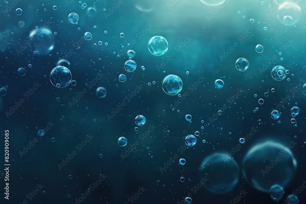 Blue green background with water bubbles floating in the air, underwater effect, water texture, abstract background. Blue green background with water bubbles floating in the air, underwater effect, water texture, abstract background.